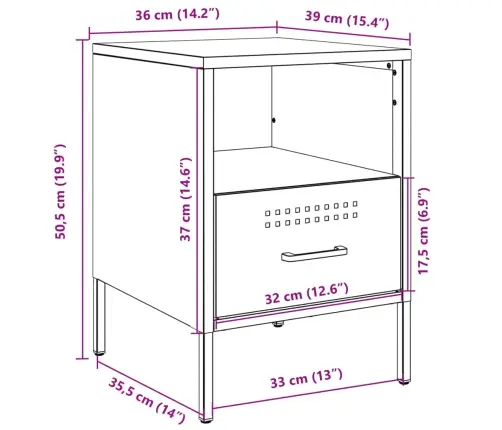 Naktsskapīši, 2 Gab., Antracītpelēki, 36X39X50,5 Cm, Tērauds Vidaxl