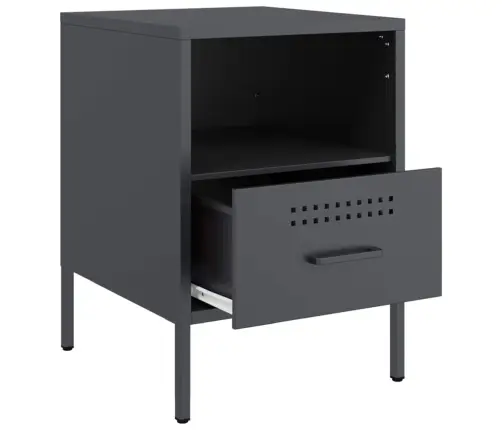 Naktsskapīši, 2 Gab., Antracītpelēki, 36X39X50,5 Cm, Tērauds Vidaxl