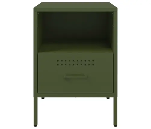 Naktsskapīši, 2 Gab., Olīvu Zaļi, 36X39X50,5 Cm, Tērauds Vidaxl