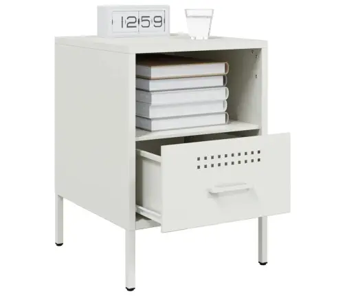 Naktsskapītis,Balts, 36X39X50,5 Cm, Tērauds Vidaxl