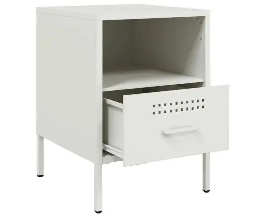 Naktinės Spintelės, 2Vnt., Baltos, 36X39X50,5cm Plienas