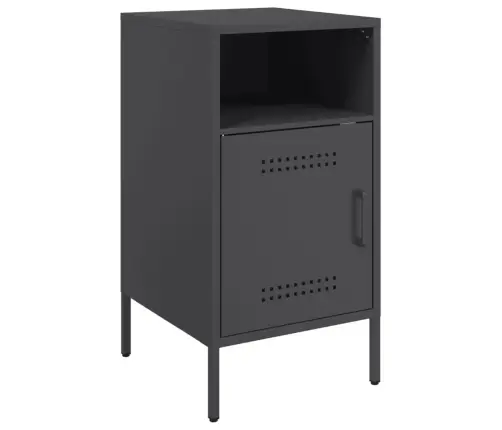 Naktsskapītis, Melns, 36X39X68 Cm, Tērauds Vidaxl