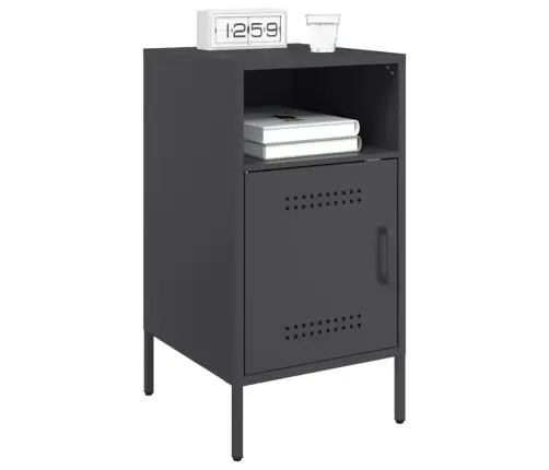 Naktsskapītis, Melns, 36X39X68 Cm, Tērauds Vidaxl