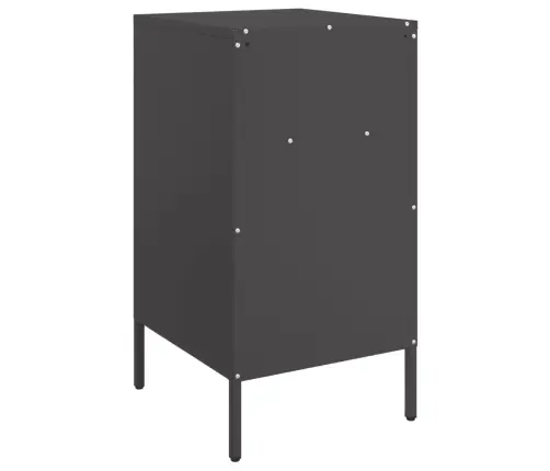 Naktsskapītis, Melns, 36X39X68 Cm, Tērauds Vidaxl