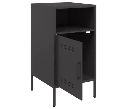 Naktsskapītis, Melns, 36X39X68 Cm, Tērauds Vidaxl
