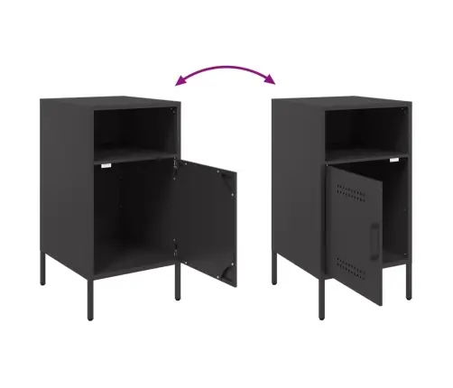 Naktsskapītis, Melns, 36X39X68 Cm, Tērauds Vidaxl