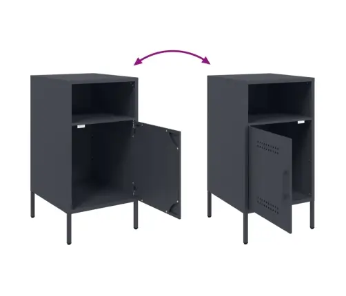 Naktinė Spintelė, Antracito Spalvos, 36X39X68cm Plienas