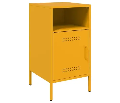 Naktsskapītis, 36X39X68 Cm, Tērauds, Sinepju Dzeltens Vidaxl Naktsskapītis, 36X39X68 Cm, Tērauds, Sinepju Dzeltens Vidaxl