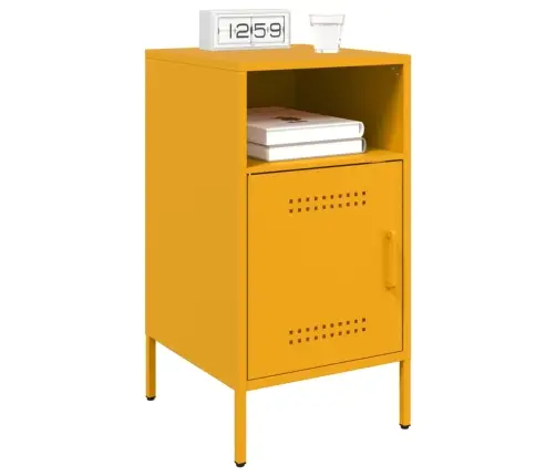 Naktsskapīši, 2 Gab., Sinepju Dzelteni, 36X39X68 Cm, Tērauds Vidaxl
