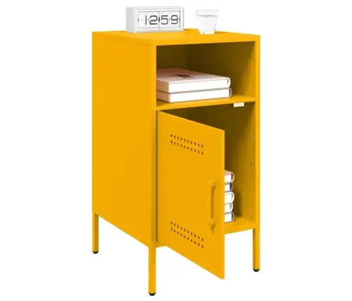 Naktsskapīši, 2 Gab., Sinepju Dzelteni, 36X39X68 Cm, Tērauds Vidaxl
