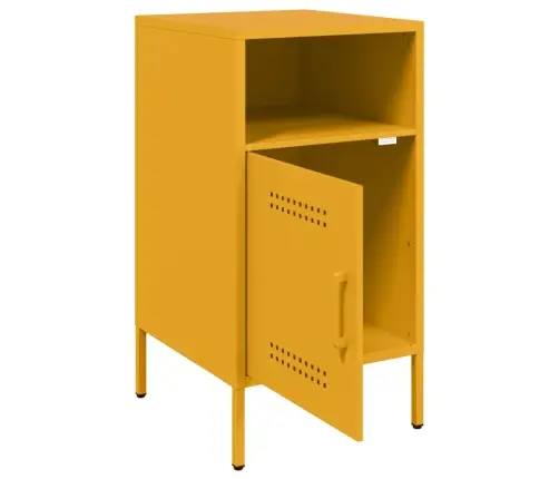 Naktsskapīši, 2 Gab., Sinepju Dzelteni, 36X39X68 Cm, Tērauds Vidaxl