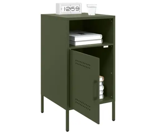 Naktsskapīši, 2 Gab., Olīvu Zaļi, 36X39X68 Cm, Tērauds Vidaxl