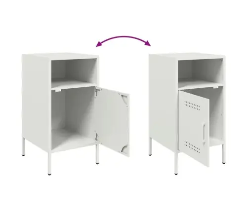 Naktinė Spintelė, Baltos Spalvos, 36X39X68cm Plienas