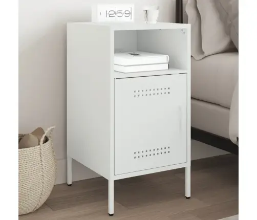 Naktinė Spintelė, Baltos Spalvos, 36X39X68cm Plienas