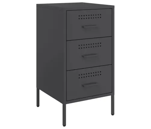 Naktsskapītis, Melns, 36X39X68 Cm, Tērauds Vidaxl