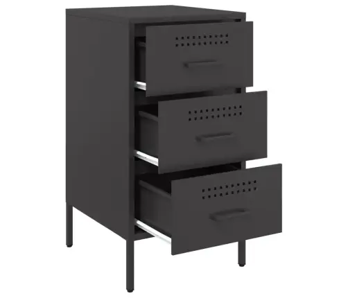 Naktsskapītis, Melns, 36X39X68 Cm, Tērauds Vidaxl