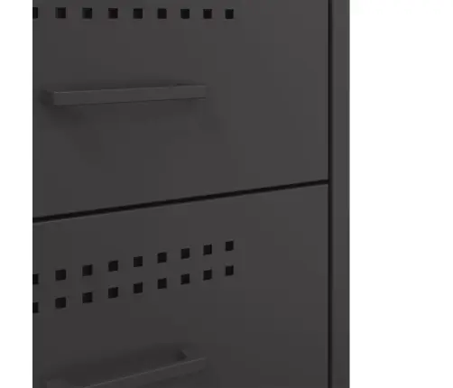 Naktsskapītis, Melns, 36X39X68 Cm, Tērauds Vidaxl