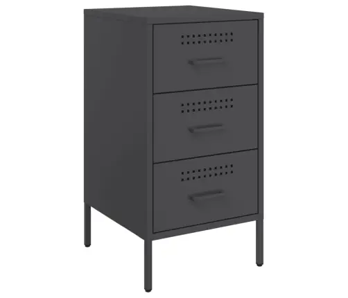 Naktinės Spintelės, 2Vnt., Juodos Spalvos, 36X39X68cm Plienas Naktinės Spintelės, 2Vnt., Juodos Spalvos, 36X39X68cm Plienas