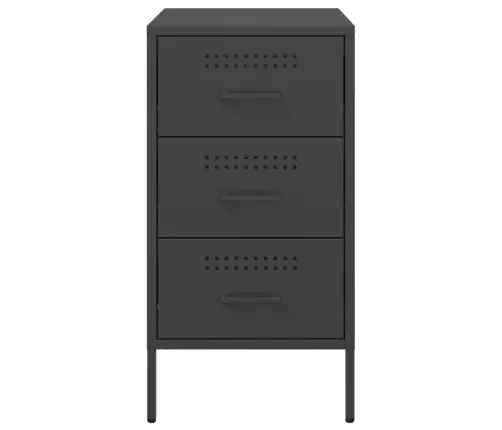 Naktinės Spintelės, 2Vnt., Juodos Spalvos, 36X39X68cm Plienas Naktinės Spintelės, 2Vnt., Juodos Spalvos, 36X39X68cm Plienas