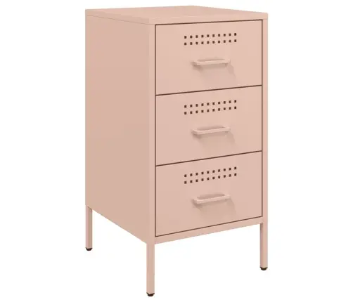 Naktsskapītis, Rozā, 36X39X68 Cm, Tērauds Vidaxl