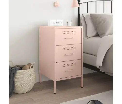 Naktsskapītis, Rozā, 36X39X68 Cm, Tērauds Vidaxl