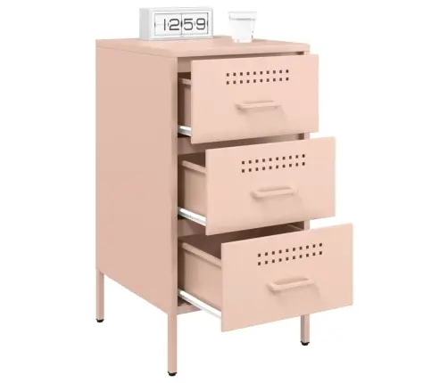 Naktsskapītis, Rozā, 36X39X68 Cm, Tērauds Vidaxl
