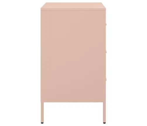 Naktsskapītis, Rozā, 36X39X68 Cm, Tērauds Vidaxl