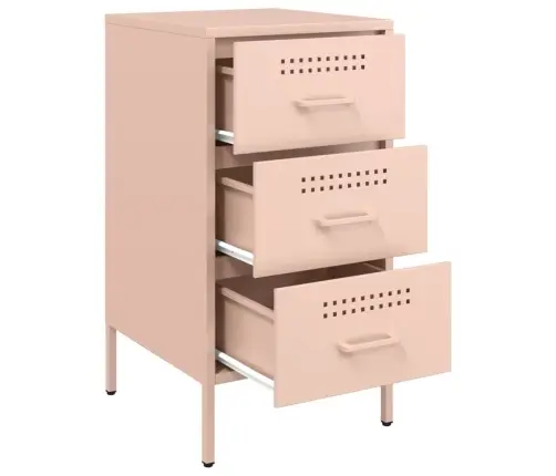 Naktsskapītis, Rozā, 36X39X68 Cm, Tērauds Vidaxl