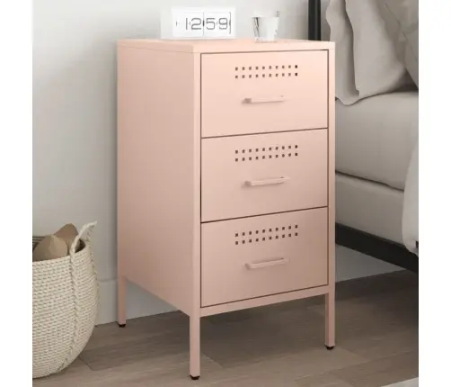 Naktsskapītis, Rozā, 36X39X68 Cm, Tērauds Vidaxl