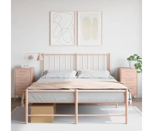 Naktsskapīši, 2 Gab., Rozā, 36X39X68 Cm, Tērauds Vidaxl