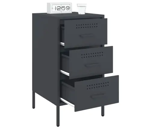 Naktsskapītis Antracītpelēks 36X39X68 Cm Tērauds Vidaxl