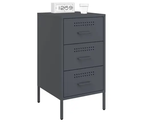 Naktsskapītis Antracītpelēks 36X39X68 Cm Tērauds Vidaxl