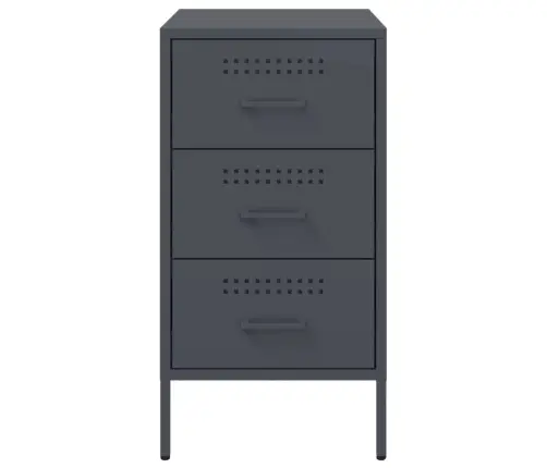Naktsskapītis Antracītpelēks 36X39X68 Cm Tērauds Vidaxl