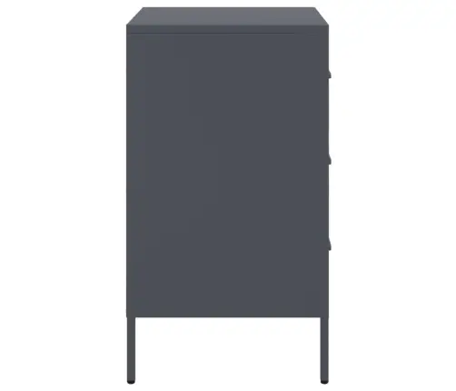 Naktsskapītis Antracītpelēks 36X39X68 Cm Tērauds Vidaxl