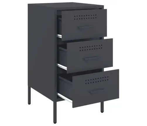 Naktsskapītis Antracītpelēks 36X39X68 Cm Tērauds Vidaxl