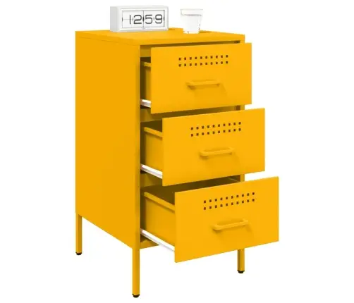 Naktsskapītis, 36X39X68 Cm, Tērauds, Sinepju Dzeltens Vidaxl