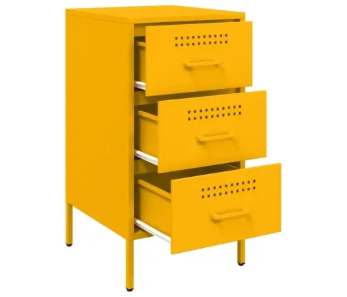 Naktsskapītis, 36X39X68 Cm, Tērauds, Sinepju Dzeltens Vidaxl