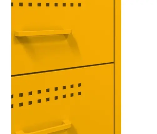 Naktsskapītis, 36X39X68 Cm, Tērauds, Sinepju Dzeltens Vidaxl