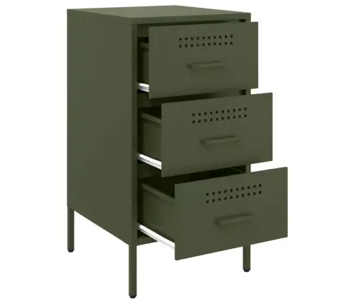 Naktsskapītis, Olīvu Zaļš, 36X39X68 Cm, Tērauds Vidaxl