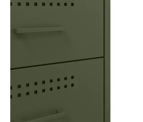 Naktsskapītis, Olīvu Zaļš, 36X39X68 Cm, Tērauds Vidaxl