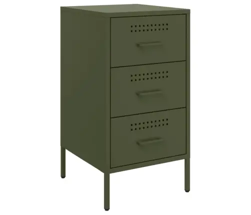 Naktsskapīši, 2 Gab., Olīvu Zaļi, 36X39X68 Cm, Tērauds Vidaxl