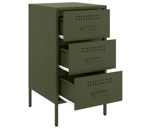 Naktsskapīši, 2 Gab., Olīvu Zaļi, 36X39X68 Cm, Tērauds Vidaxl