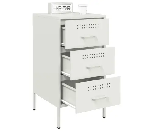 Naktsskapīši 2 Gab. Balts 36X39X68 Cm Tērauds Vidaxl