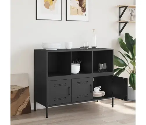 Kumode, Melna, 100,5X39X79 Cm, Tērauds Vidaxl