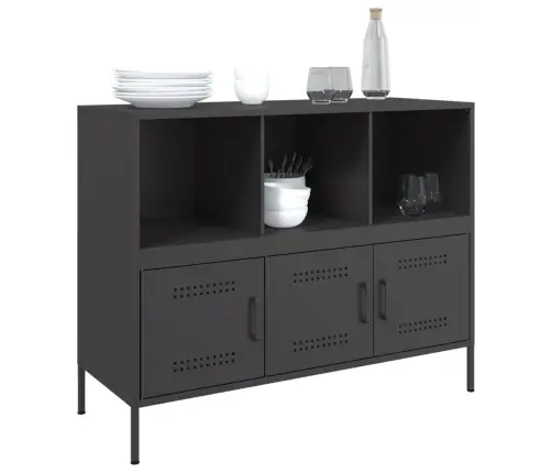 Kumode, Melna, 100,5X39X79 Cm, Tērauds Vidaxl