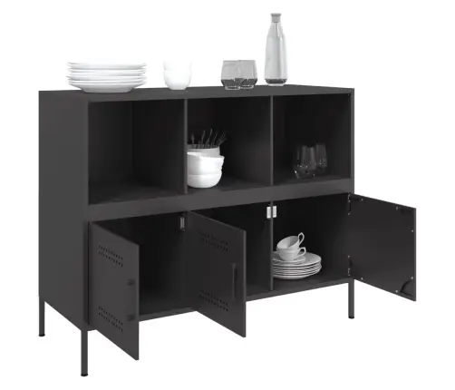 Kumode, Melna, 100,5X39X79 Cm, Tērauds Vidaxl