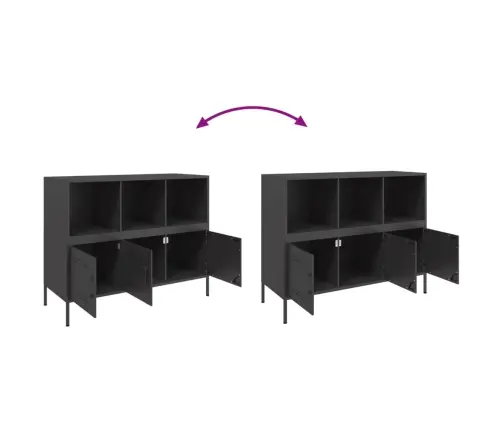 Kumode, Melna, 100,5X39X79 Cm, Tērauds Vidaxl