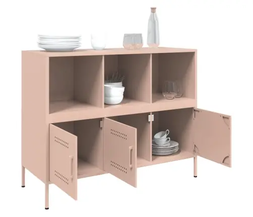 Kumode, Rozā, 100,5X39X79 Cm, Tērauds Vidaxl