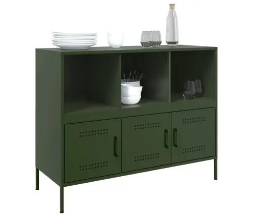 Kumode, Olīvu Zaļa, 100,5X39X79 Cm, Tērauds Vidaxl Kumode, Olīvu Zaļa, 100,5X39X79 Cm, Tērauds Vidaxl