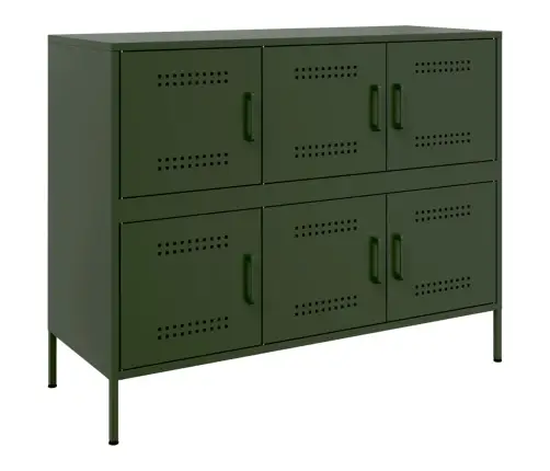 Kumode, Olīvu Zaļa, 100,5X39X79 Cm, Tērauds Vidaxl